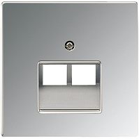 Лицевая панель Jung LS990 metal для 2-м. розетки RJ11/RJ45 хром картинка